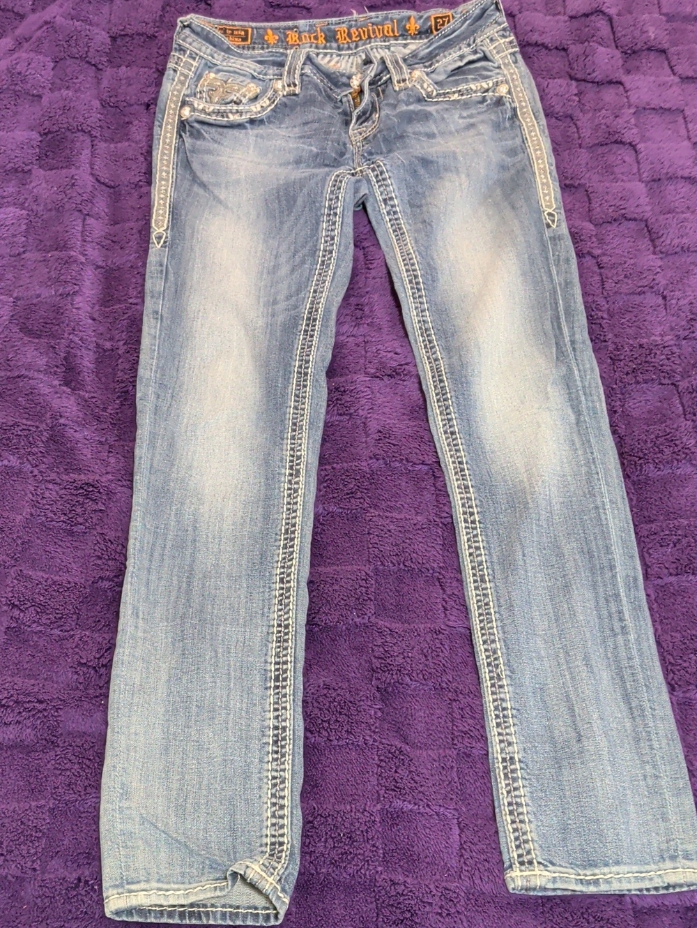Rock Revival Women’s Light Blue Distressed Jeans